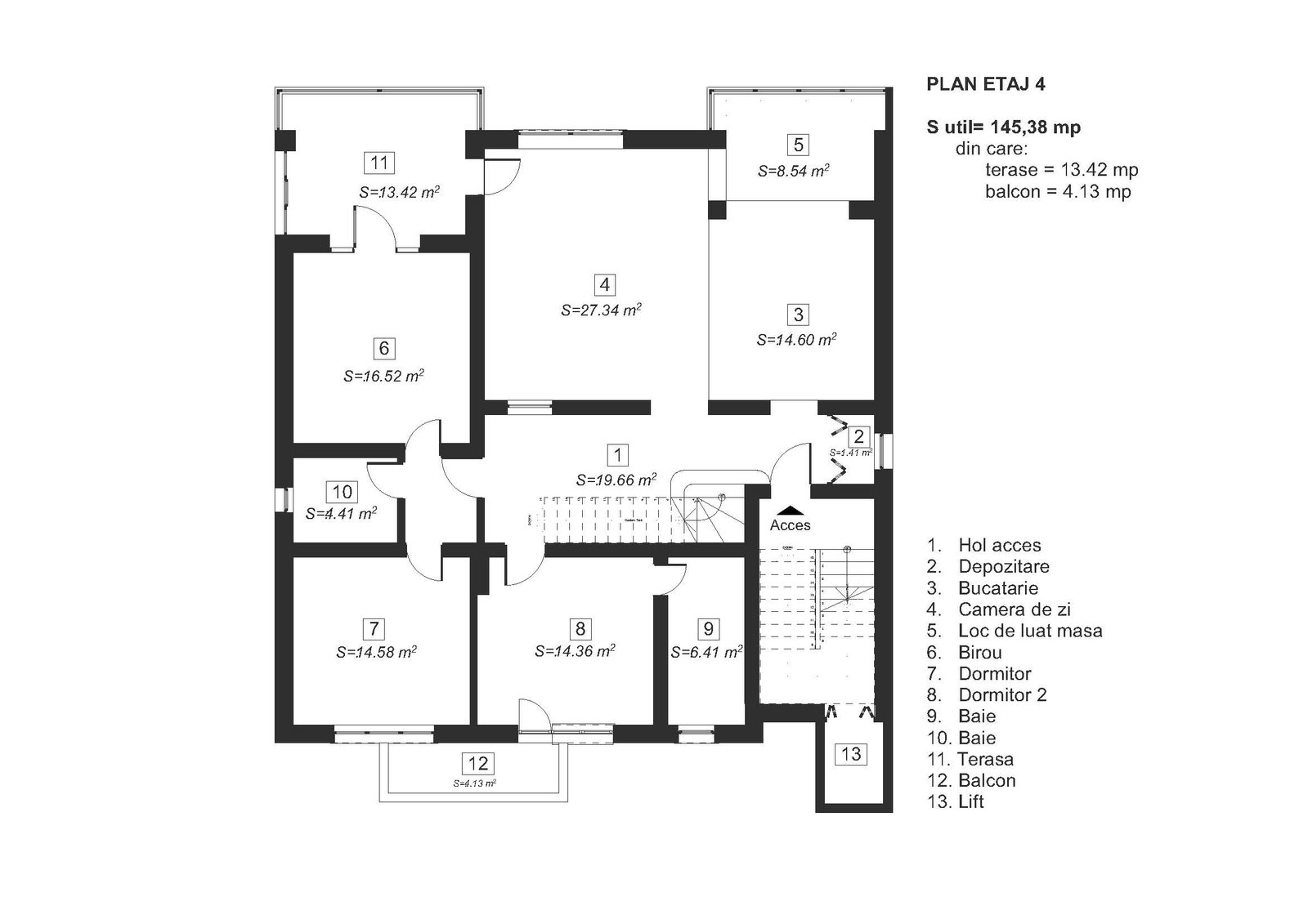 Planul etajului 4